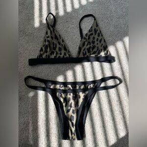 Fox swim leopard green black bikini Small medium